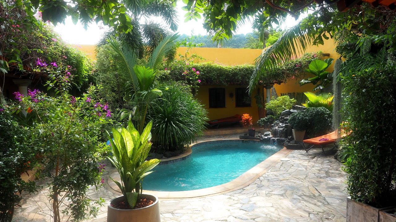 Pool mit Gartenanlage